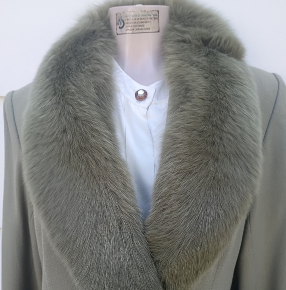 Sage Green Wool Coat - Picture 5 of 8